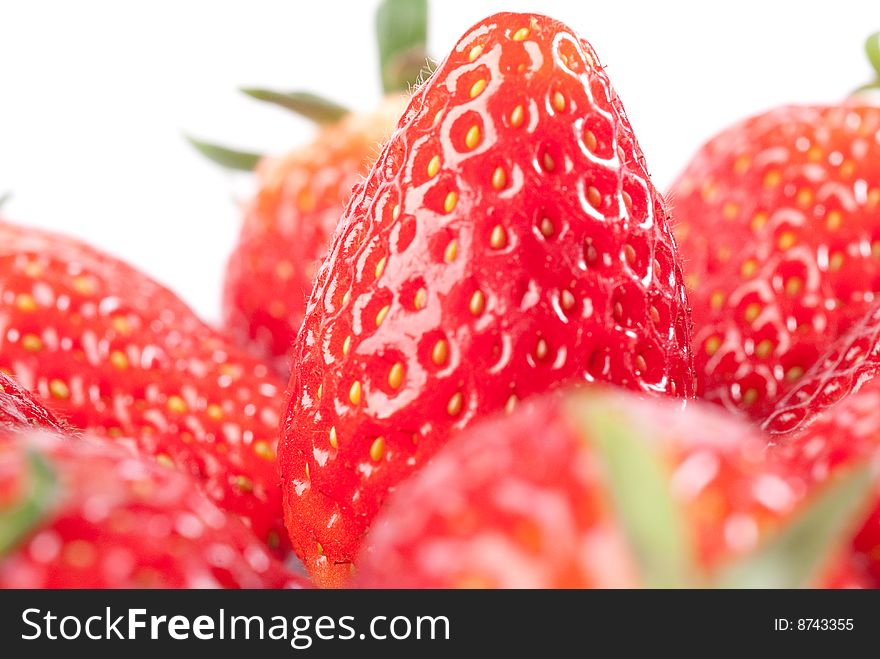 Fresh juicy strawberry isolated on white