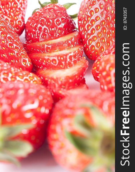 Fresh juicy strawberry isolated on white