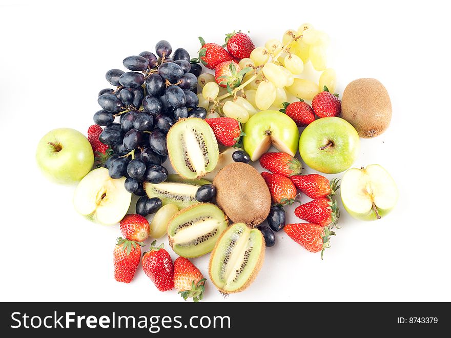 Assorted fresh fruits background
