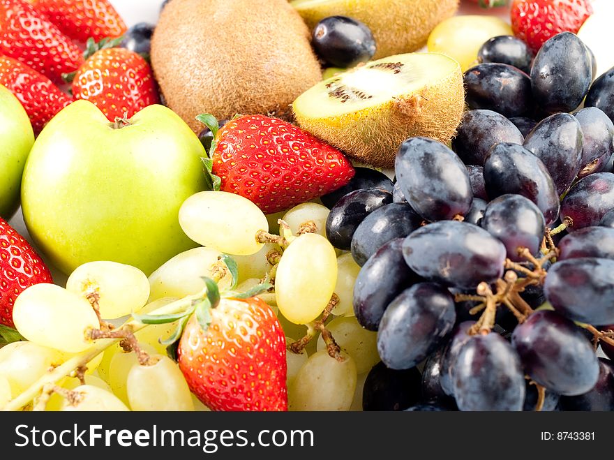 Assorted fresh fruits background