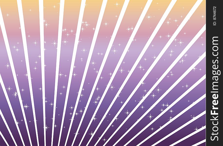 Purple and orange lines and stars