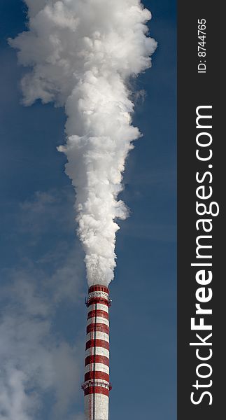 Power plant smoking stack