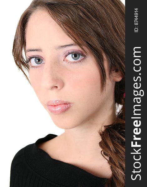 Close up of a teen model with beautiful blue eyes. Close up of a teen model with beautiful blue eyes