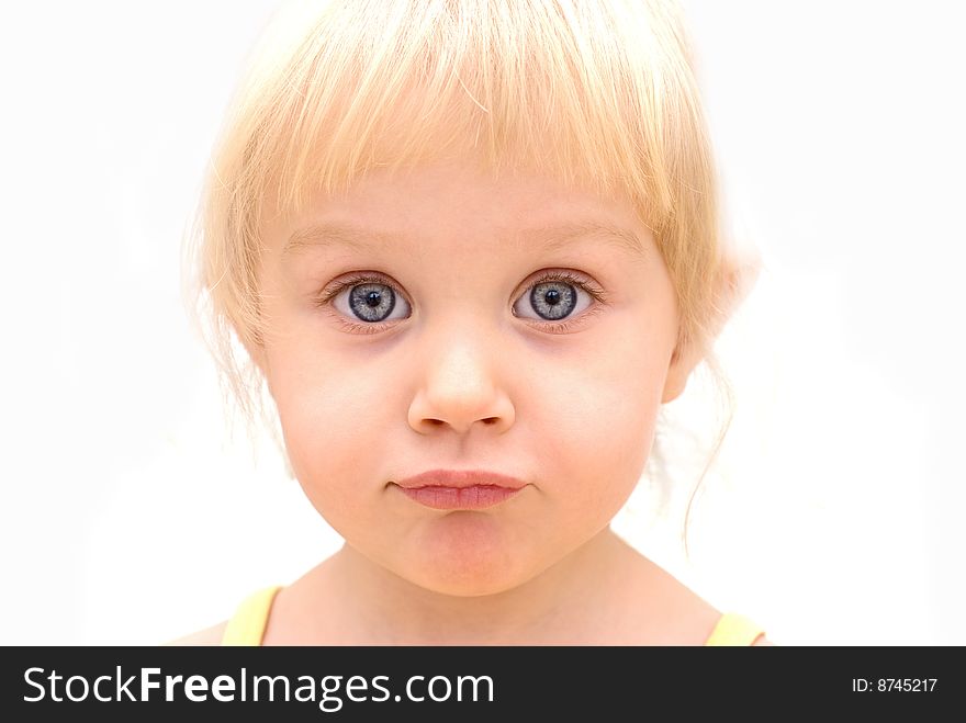 Portrait of a little girl with blue eyes. Portrait of a little girl with blue eyes