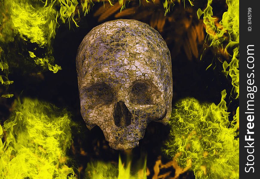 Burning skull