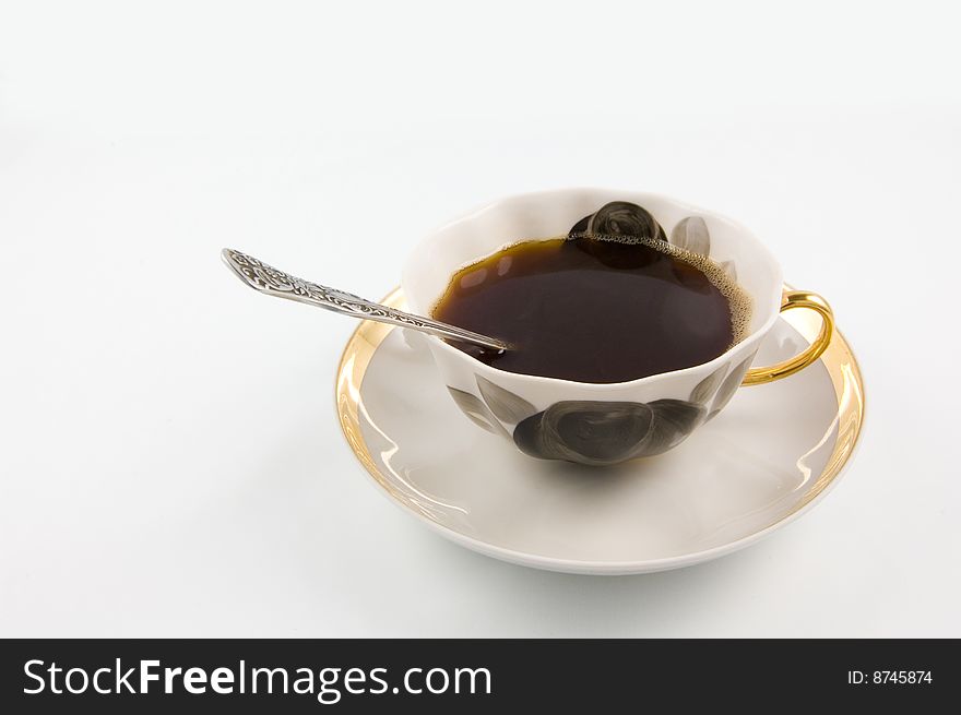 Cup from coffee on a white background