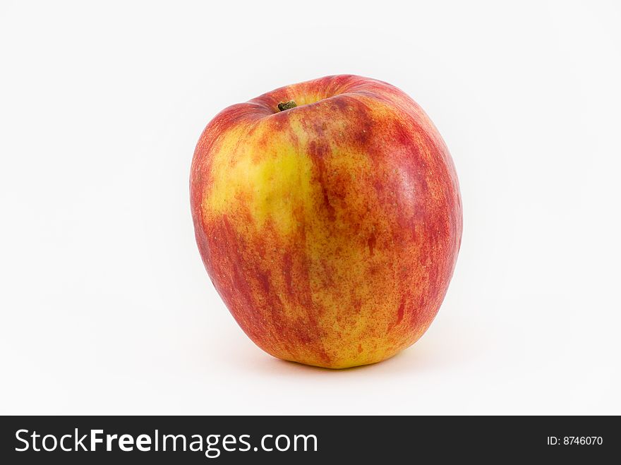 A red apple on white background. A red apple on white background