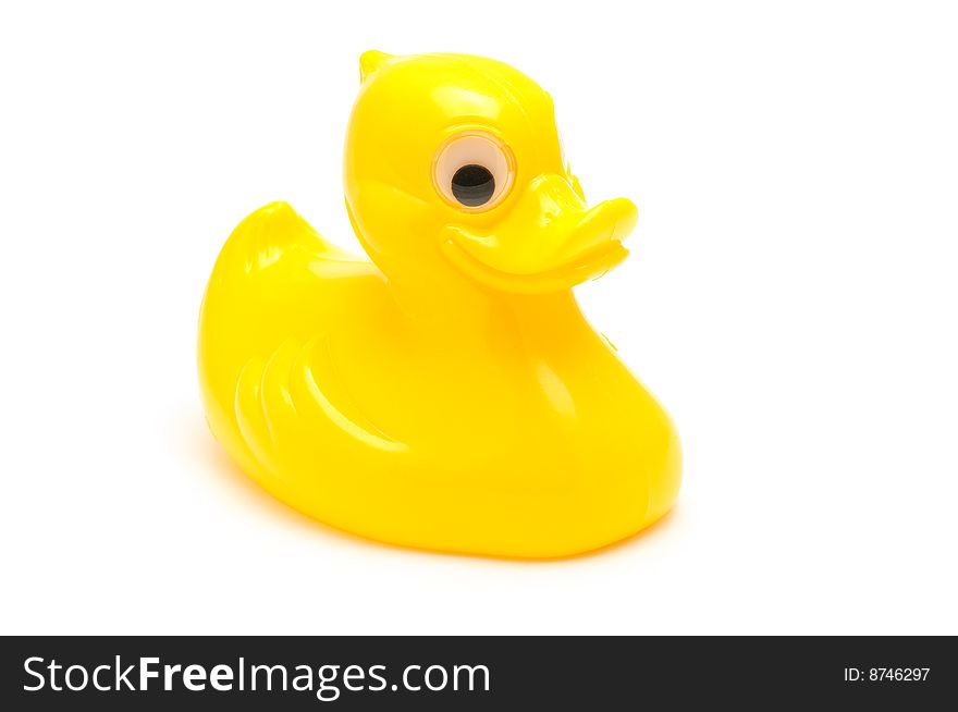 Toy yellow duck isolated on white background. Toy yellow duck isolated on white background