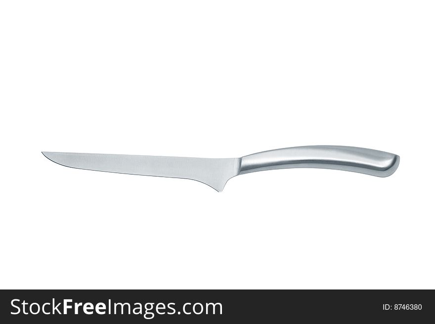 New kitchen knife on a white background