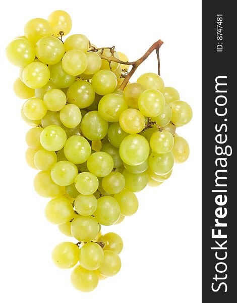 Green Grapes On White.