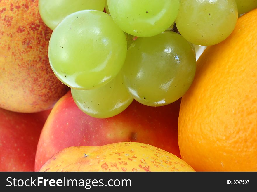 Background of ripe, summer fruits.