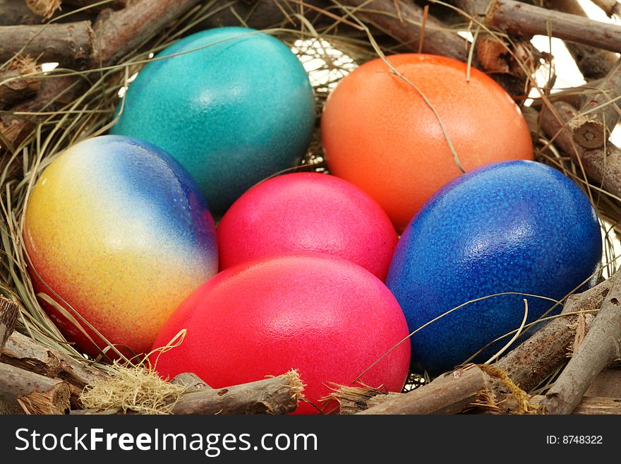Decoration of easter eggs for background. Decoration of easter eggs for background.