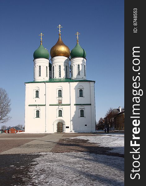 Old russian church in winter