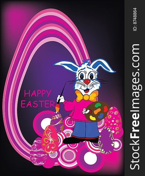 Easter greeting card with decorative egg