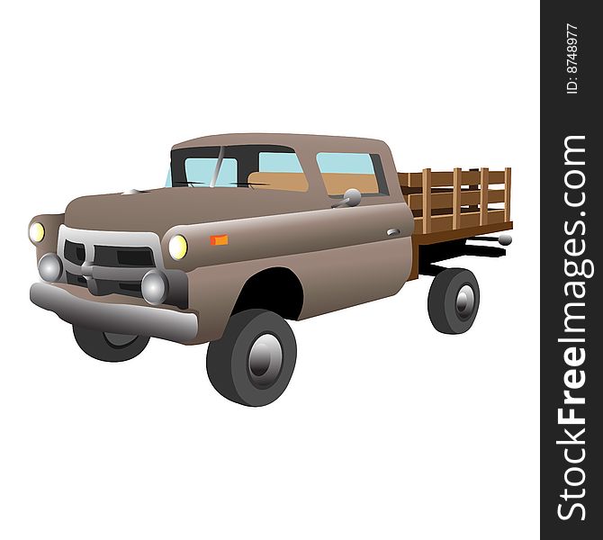 Old country car, vector illustration. Old country car, vector illustration