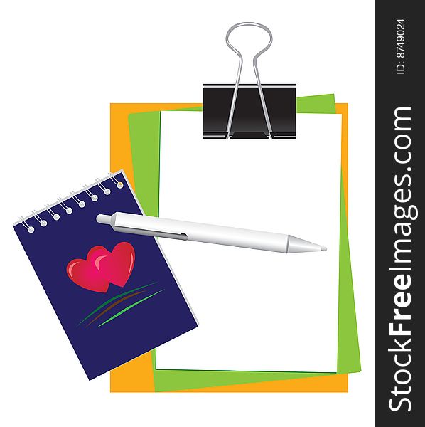 Stationery for office and school. Vector illustration