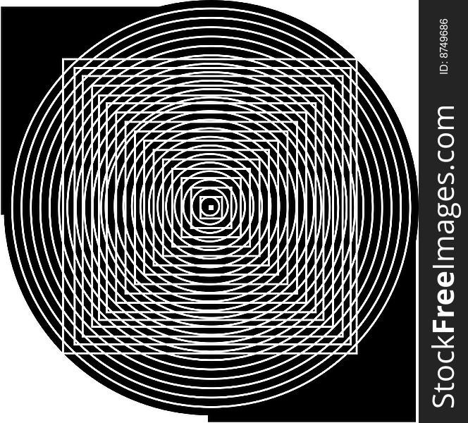 Black and white squares and circles.. optical illustration. Black and white squares and circles.. optical illustration..