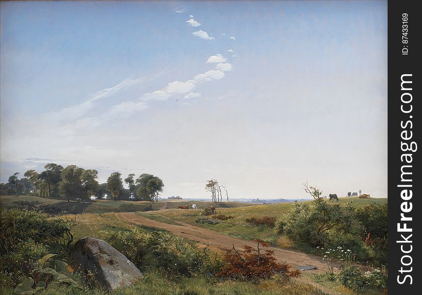 Johan Thomas Lundbye &x28;1818-48&x29; Zealand Landscape. Open Country In North Zealand, 1842. KMS402
