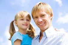 Girl With Father Stock Image