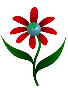 Red Flower With Planet Stock Photos Red Flower With Planet Stock Photos