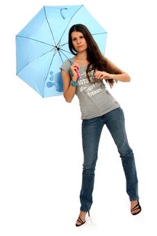 Fashion Model With Umbrella Stock Photos Fashion Model With Umbrella Stock Photos