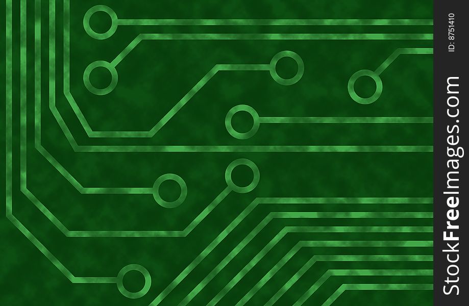 A close up view of an electronic circuit board. A close up view of an electronic circuit board.