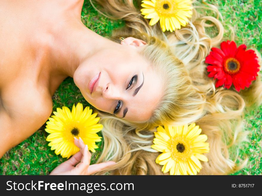 Lying In Flowers