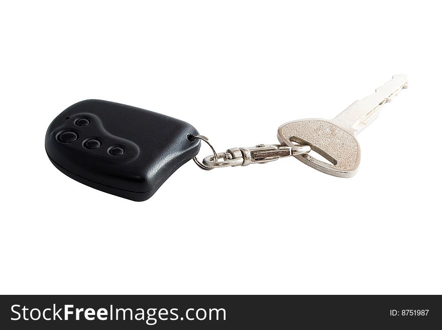 Car ignition key isolated on white background