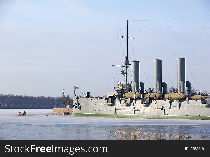 Aurora is a Russian protected cruiser, currently preserved as a museum ship in St. Petersburg. She became a symbol of the Communist Revolution in Russia. At 9.45 p.m. on 25 October 1917, a blank shot from her forecastle gun signalled the start of the assault on the Winter Palace, which was to be the last episode of the October Revolution. Aurora is a Russian protected cruiser, currently preserved as a museum ship in St. Petersburg. She became a symbol of the Communist Revolution in Russia. At 9.45 p.m. on 25 October 1917, a blank shot from her forecastle gun signalled the start of the assault on the Winter Palace, which was to be the last episode of the October Revolution.