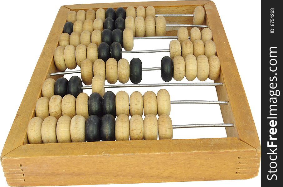Wooden abacus on a white background