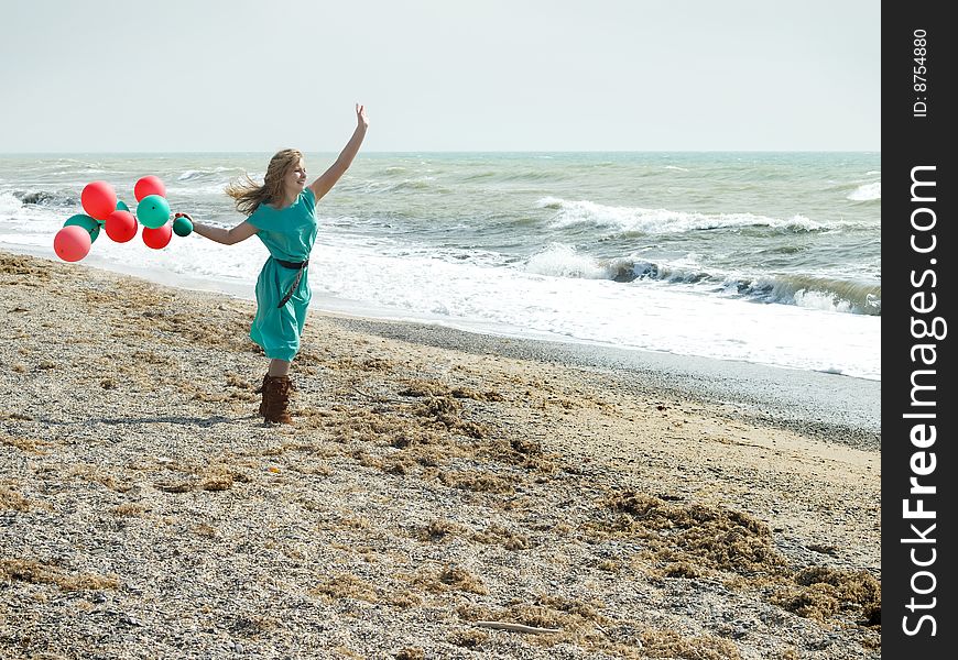 Girl with balloons