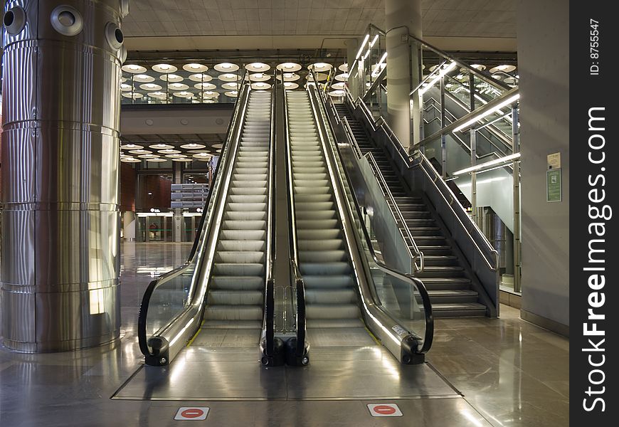 Escalator at Barajas T4 airport