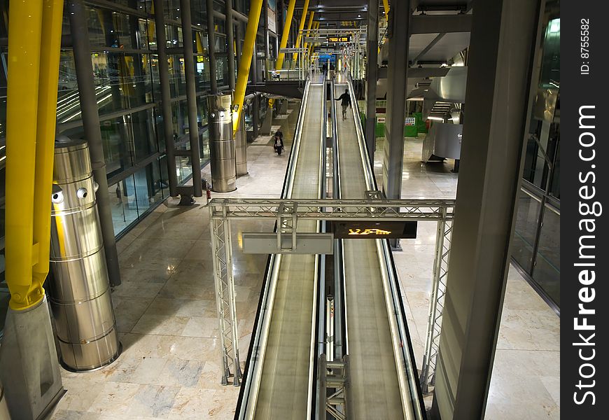 Escalator at Barajas T4 airport