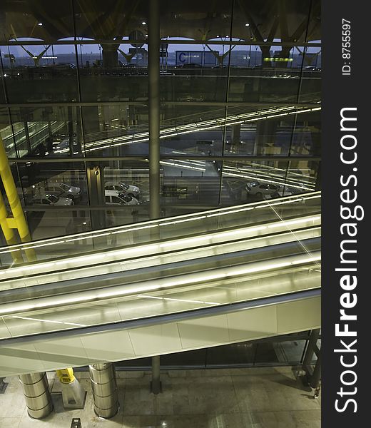 Escalator at Barajas T4 airport