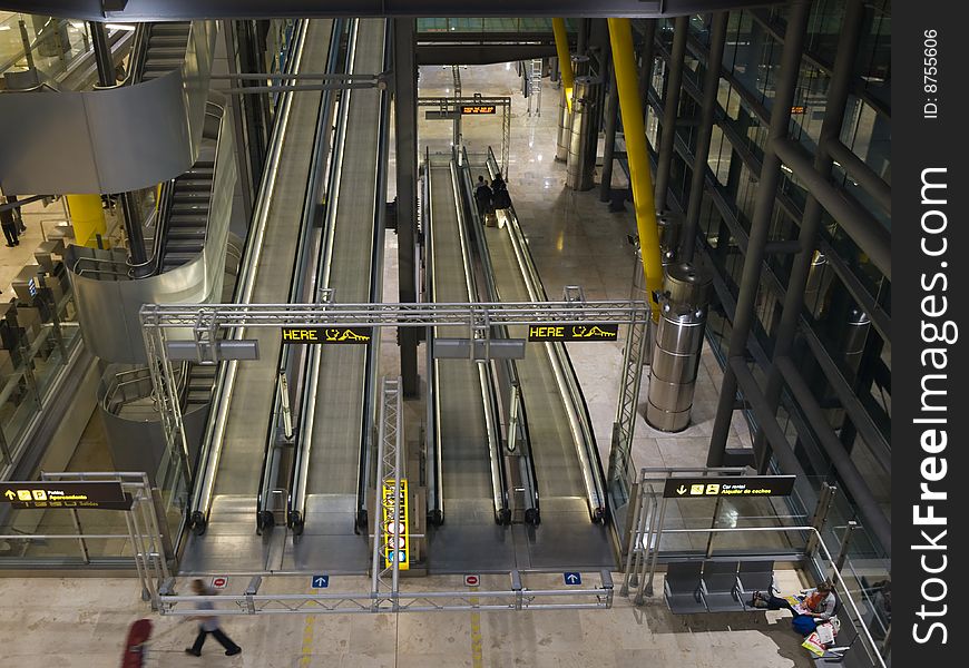 Escalator at Barajas T4 airport