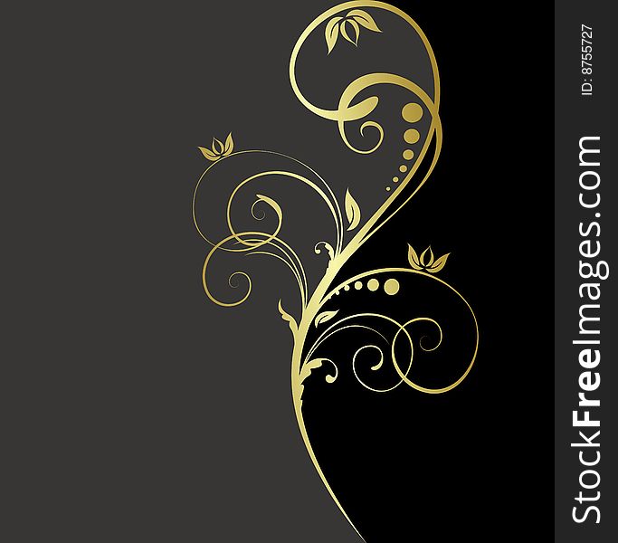 Golden floral background for text (vector). Golden floral background for text (vector)