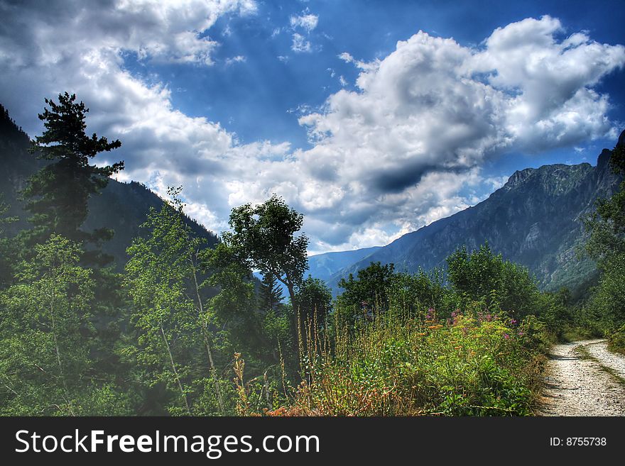 Beautiful landscape of Rila mountains in Bulgaria