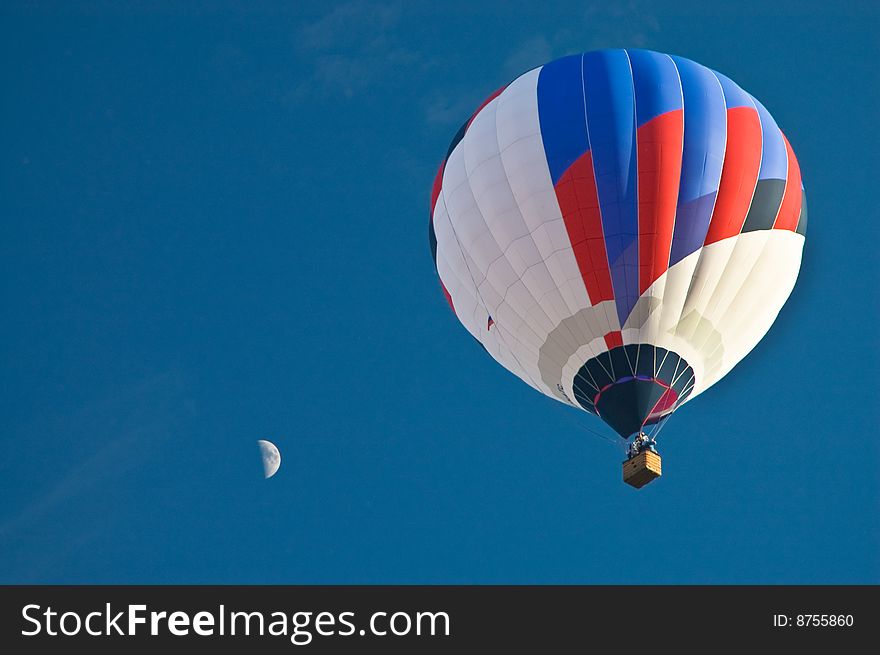 Balloon In The Blue Sky With Moon