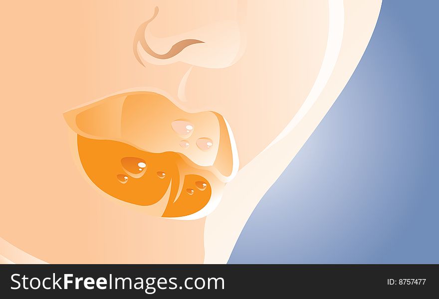 Vector image of woman lips