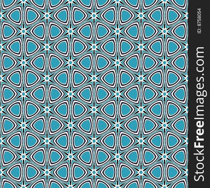 Seamless texture of blue, black and white star shapes in retro style. Seamless texture of blue, black and white star shapes in retro style