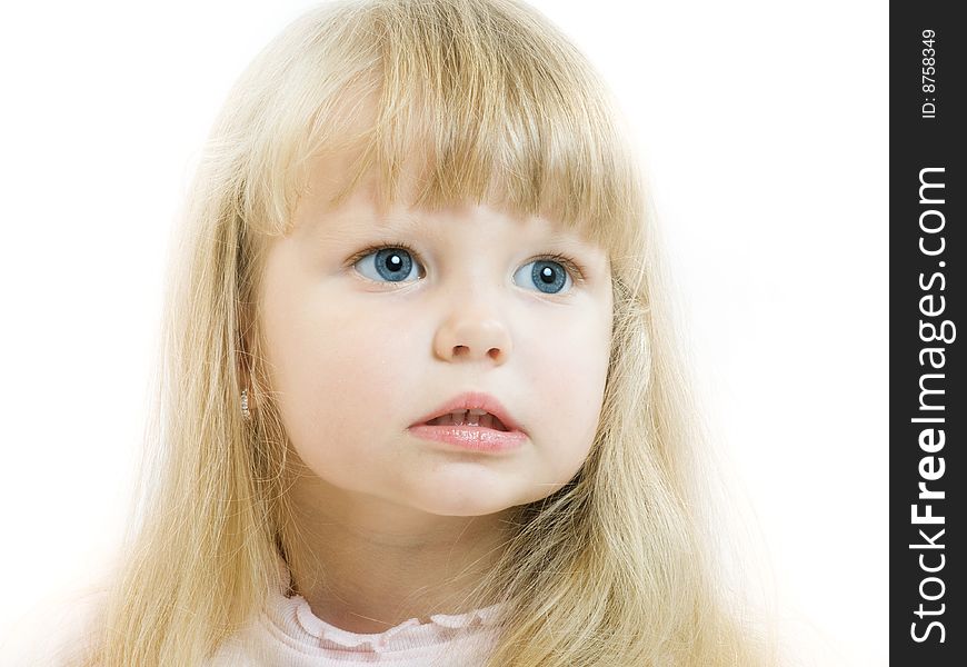 Portrait of blue eyed blonde toddler. Portrait of blue eyed blonde toddler