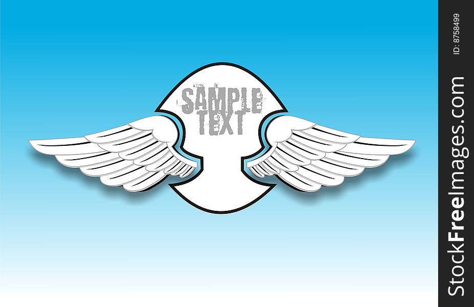 Template sky with wings - vector ilustration. Template sky with wings - vector ilustration