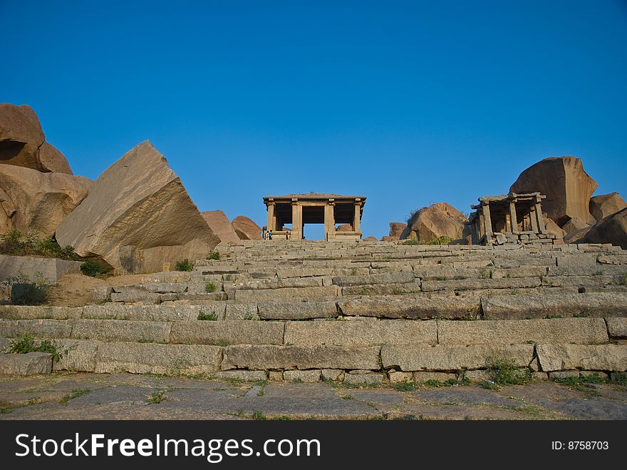 Stairs in the Hampi the ancient hindu city