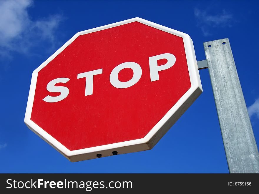 Stop sign on a road of Spain