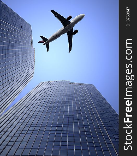 Airplane And The Modern Building