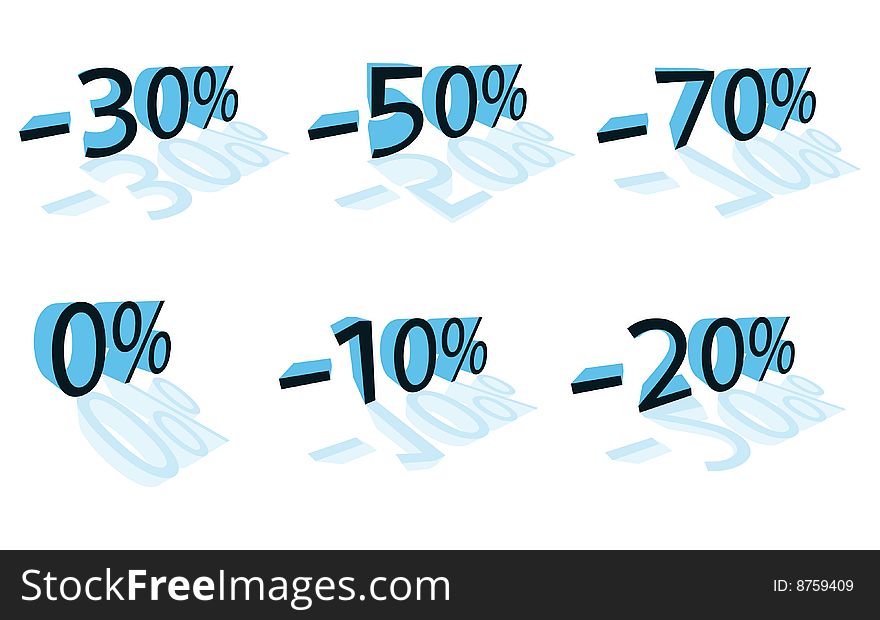 Vector 3D sale discount stamp labels