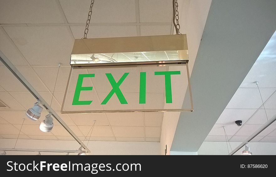 Old-style fire exit sign