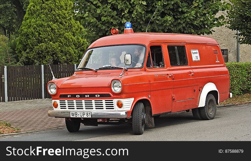 Red Ford Van