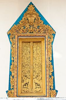 Traditional Thai Art Window Royalty Free Stock Photography