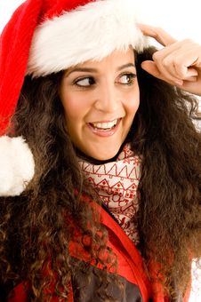 Latin American Model Wearing Christmas Hat Stock Photography Latin American Model Wearing Christmas Hat Stock Photography
